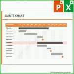 Schockieren Gantt Diagramm Powerpoint Vorlage 1000x1000