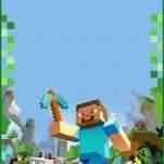 Schockierend Minecraft Einladungskarten Vorlage 736x1030