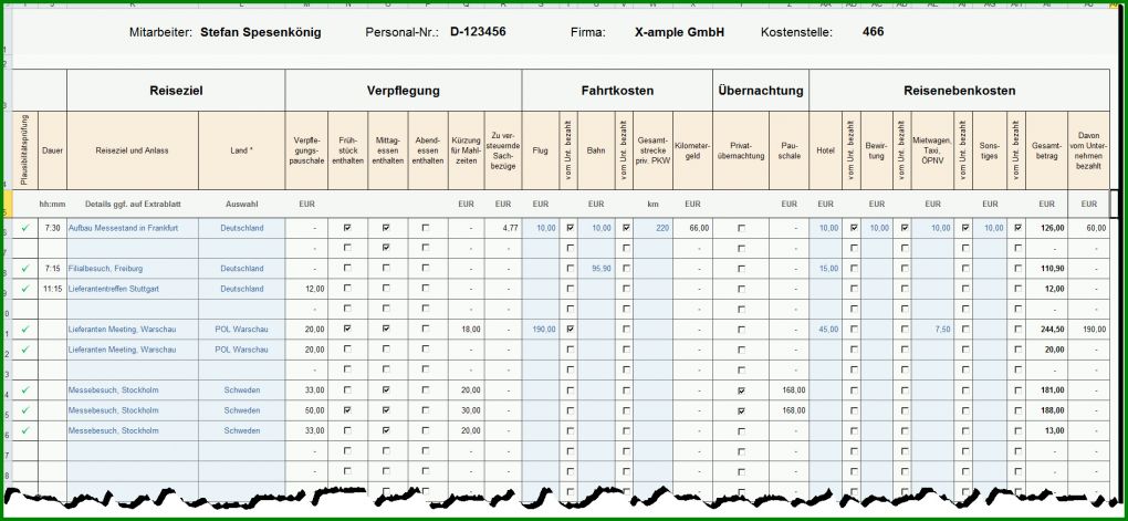 Angepasst Reisekostenabrechnung Monatlich Vorlage 1892x874