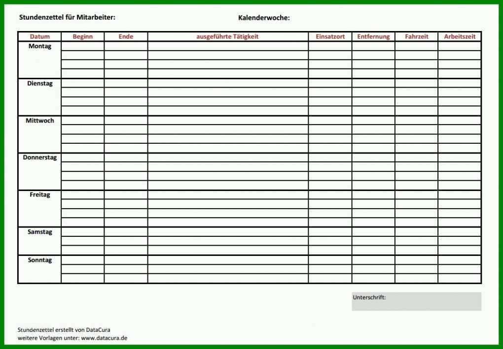 Bemerkenswert Stundenzettel Excel Vorlage 1052x731