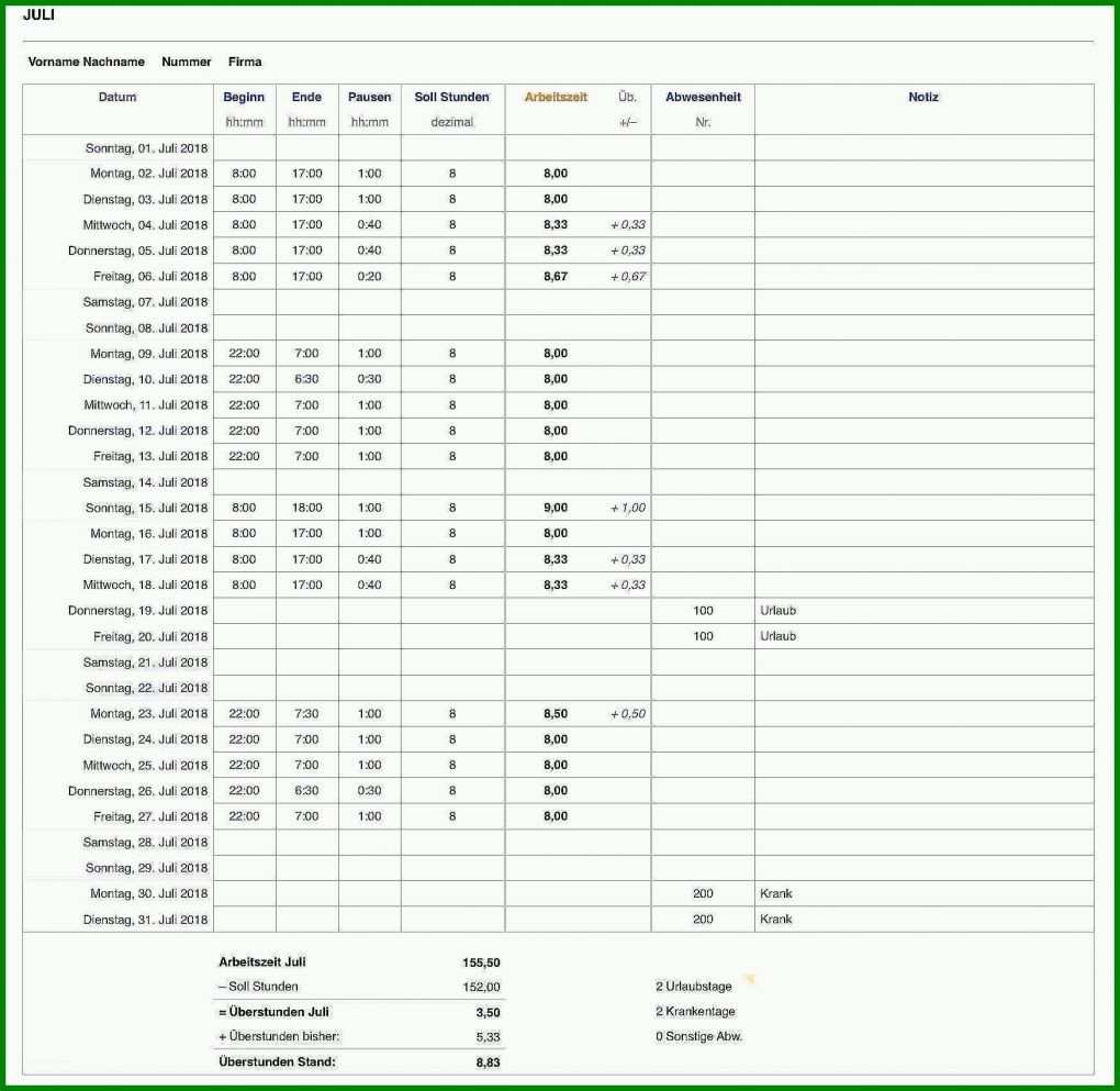 Erschwinglich Vorlage Zur Dokumentation Der Täglichen Arbeitszeit Excel 1750x1704