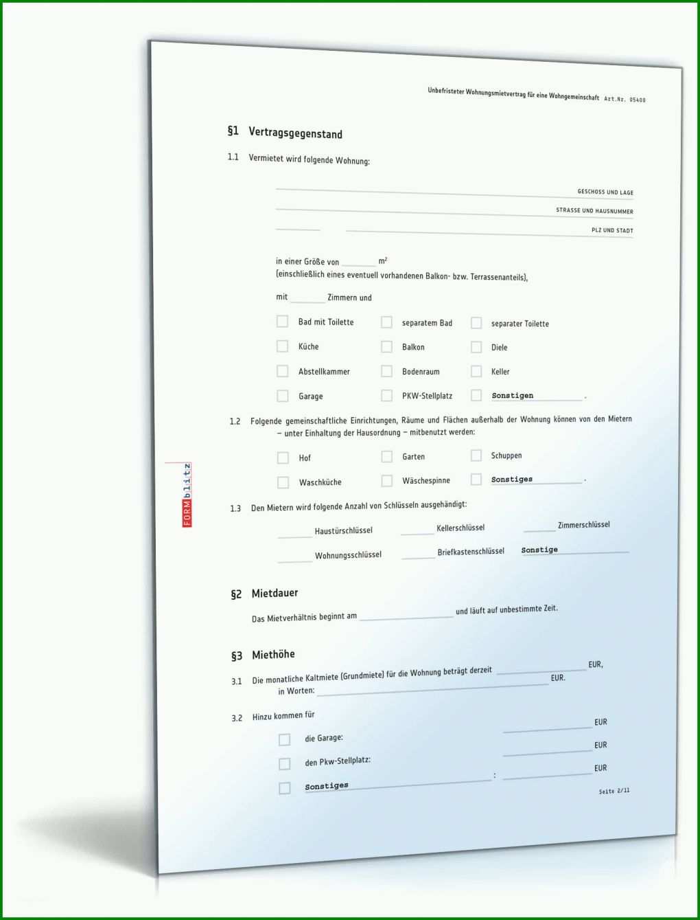 Tolle mietvertrag wohngemeinschaft wg mietvertrag zum download 480380