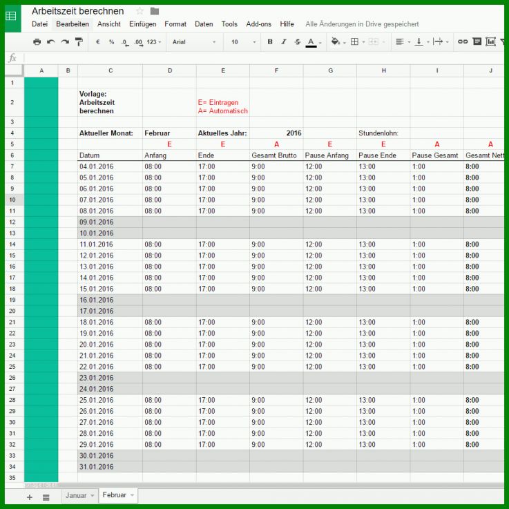 Überraschend Excel Arbeitszeit Berechnen Vorlage 961x961