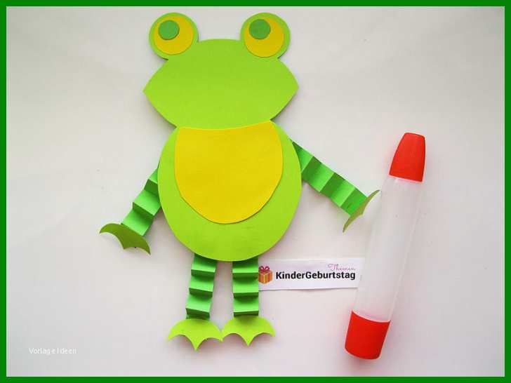 Frosch Aus Papier Mit Kindern Basteln Teil Der Frösche Basteln Vorlage