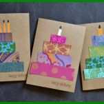 Geburtstagskarten Gestalten Bunt Papierstreifen torte Diy Teil Der Geburtstagskarte Selber Basteln Vorlage