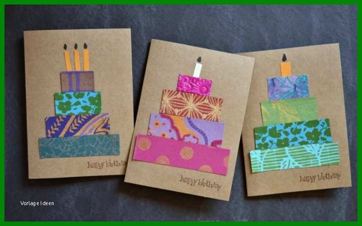 Geburtstagskarten Gestalten Bunt Papierstreifen torte Diy Teil Der Geburtstagskarte Selber Basteln Vorlage