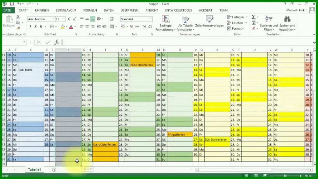 Bemerkenswert Kalender Excel Vorlage 1280x720