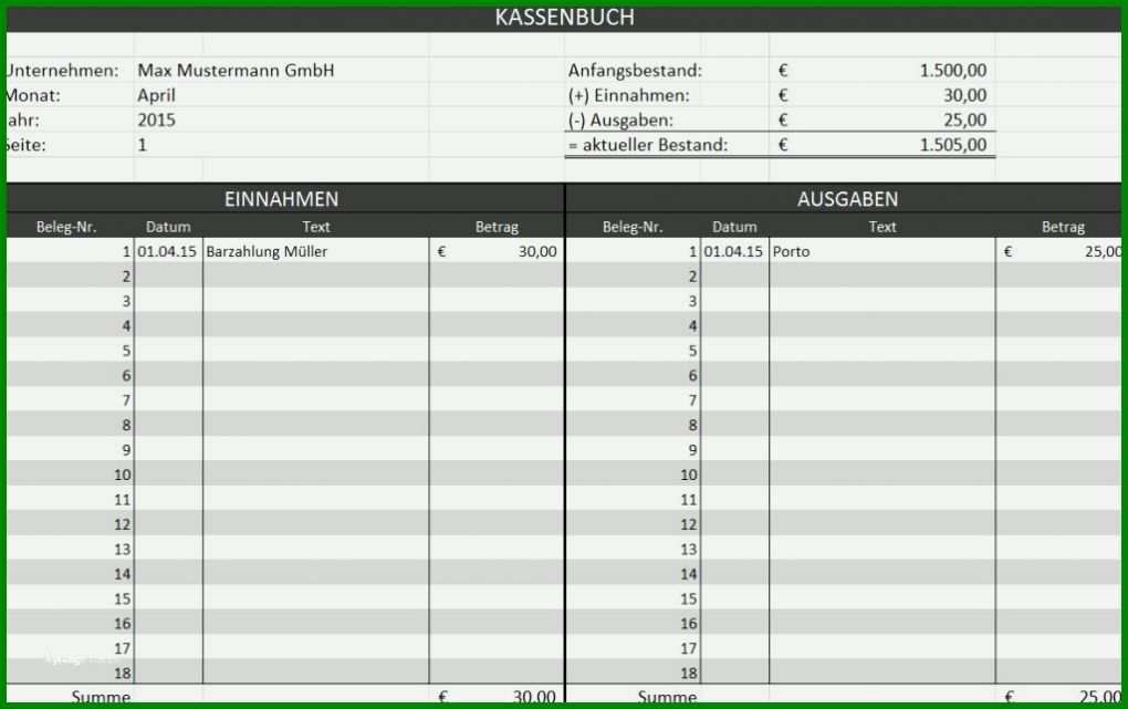 Ausgezeichnet Kassenbuch Vorlage Zweckform Kostenlos 1024x644