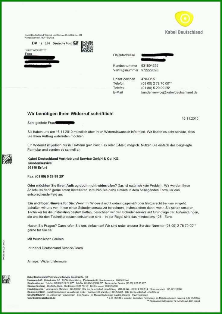 Singular Kündigung Kabel Deutschland Umzug sonderkündigungsrecht Vorlage 1240x1753