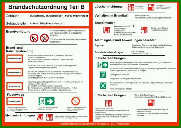 Überraschend Vorlage Brandschutzordnung Teil B 900x636