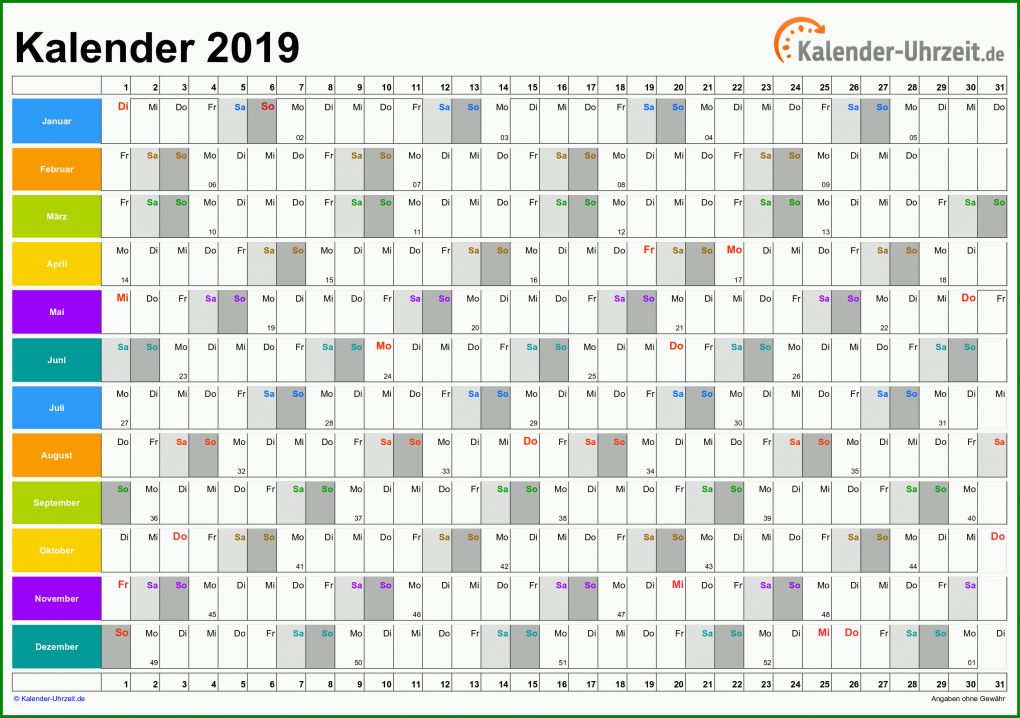 Hervorragen Excel Vorlage Kalender 2019 3200x2254