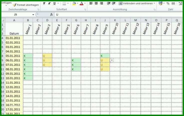 Beeindruckend Excel Vorlage Mitarbeiterplanung 822x520
