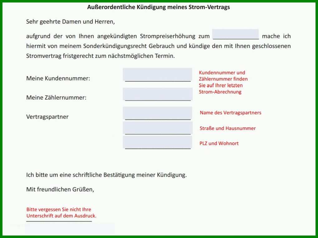 Am Beliebtesten Kündigung Stromanbieter Vorlage Pdf 1157x868