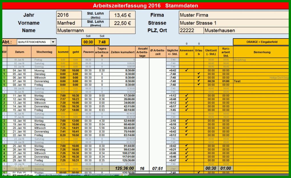 Erstaunlich Excel Arbeitszeit Berechnen Vorlage 1132x693