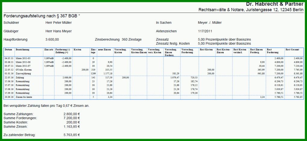 Perfekt forderungsaufstellung Excel Vorlage Kostenlos 1290x594