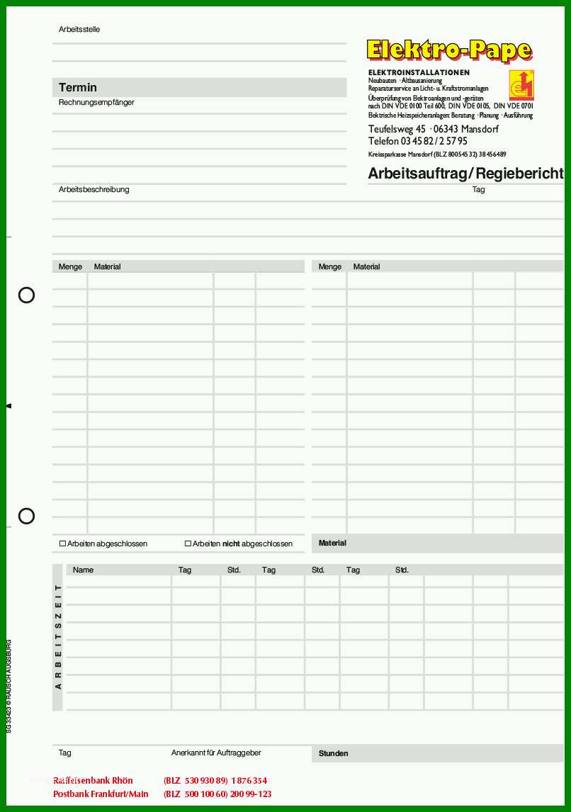 Neue Version Montagebericht Vorlage Word 806x1146