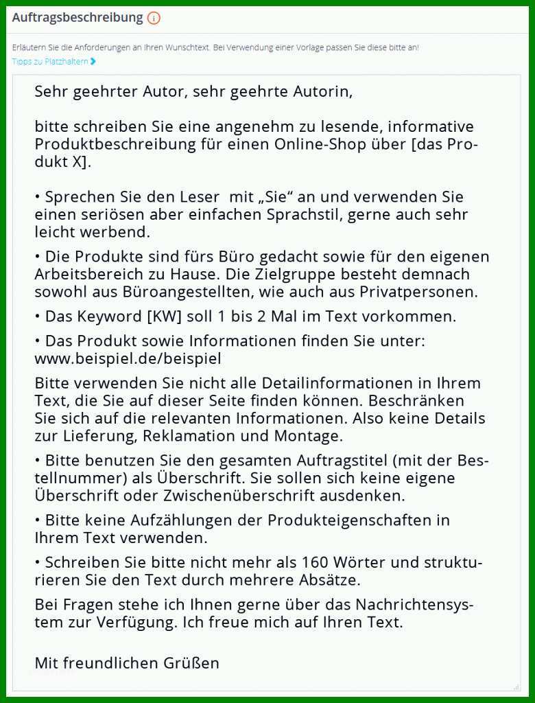 Angepasst Produktbeschreibung Vorlage 780x1024
