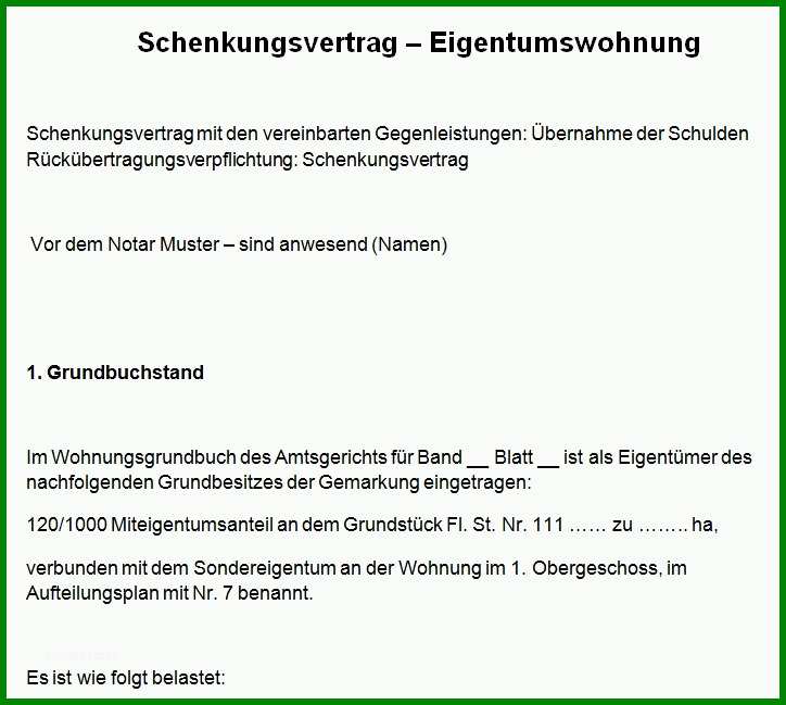 Ausnahmsweise Schenkungsvertrag Vorlage österreich 724x649