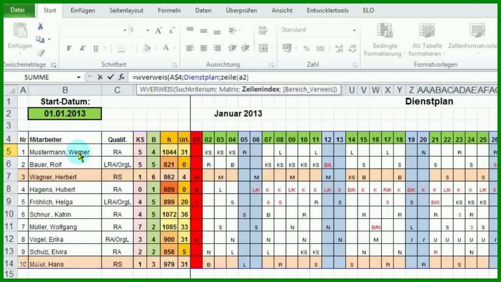 Hervorragend Dienstplan Vorlage 1280x720