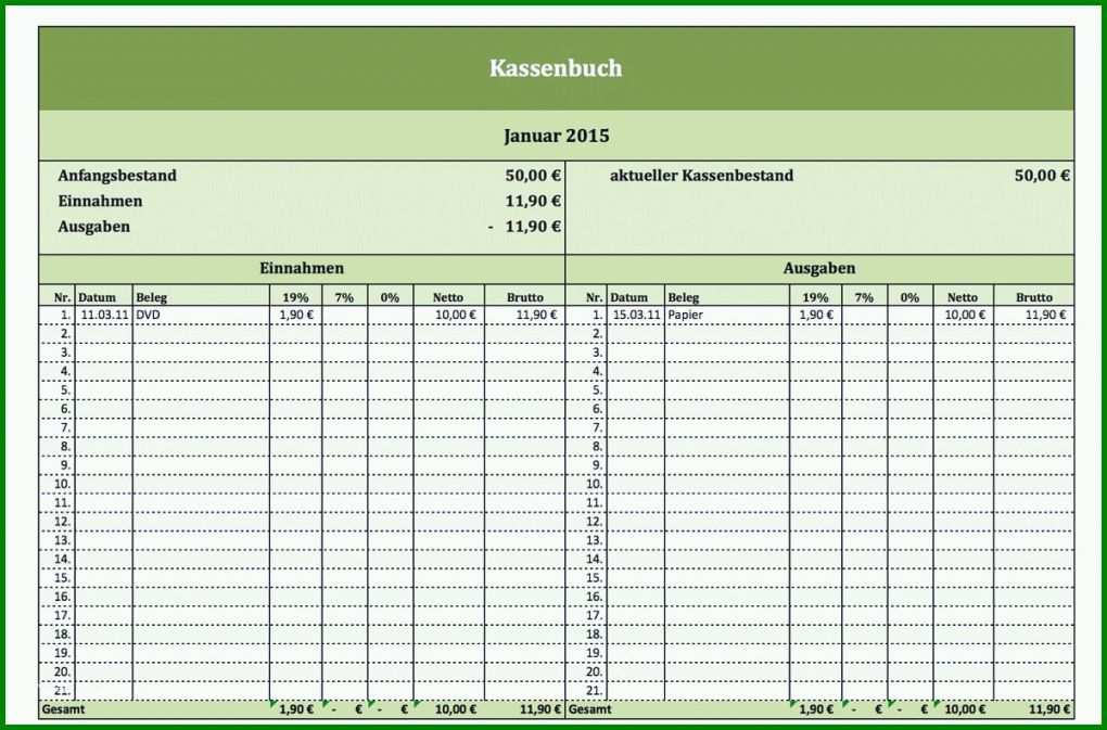 Bemerkenswert Kassenbuch Vorlage Zum Ausdrucken 1200x792