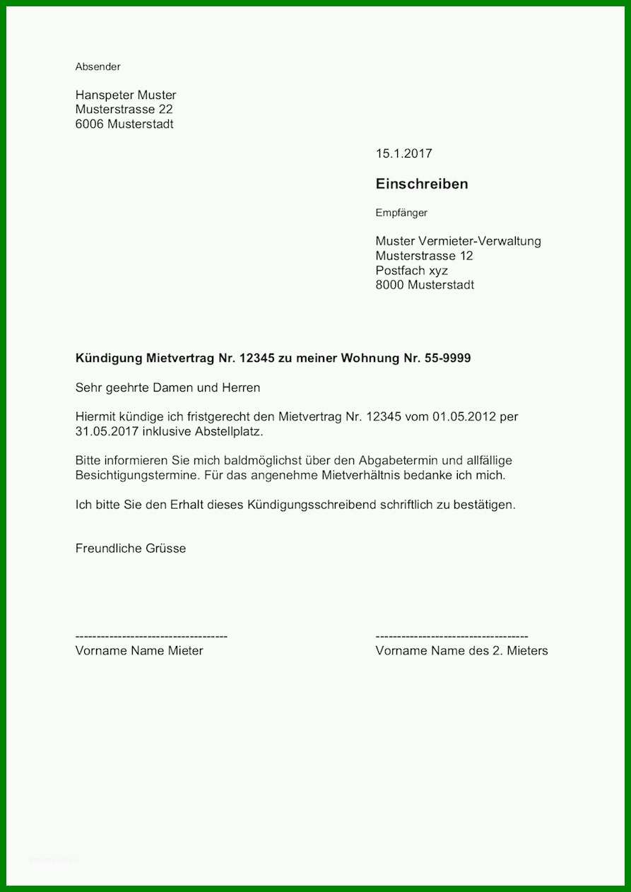 Beeindruckend K 252 ndigung Wohnung Mietvertrag Vorlage 143146 Vorlage Ideen