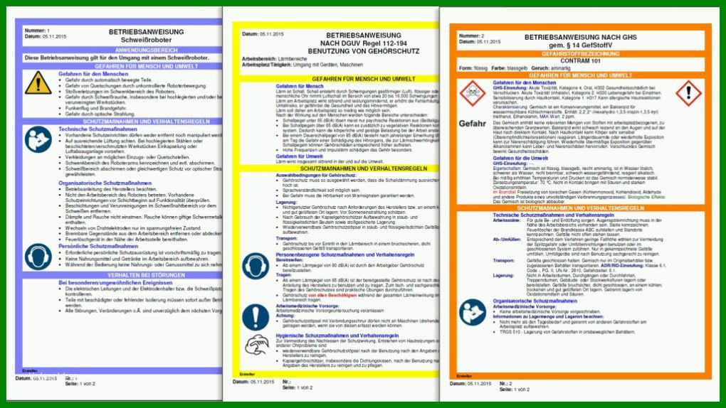 Modisch Betriebsanweisungen Vorlagen 1024x576