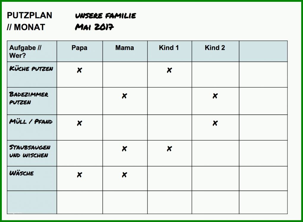 Überraschen Putzplan Vorlage Zum Ausdrucken 1510x1106