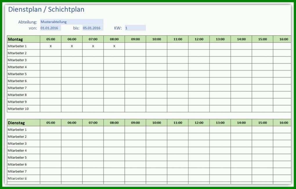 Moderne Schichtplan Vorlage Kostenlos 1186x760