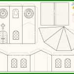 Church Paper Craft Sheet Unpainted Cut Out Template for Teil Der Kirche Basteln Vorlage