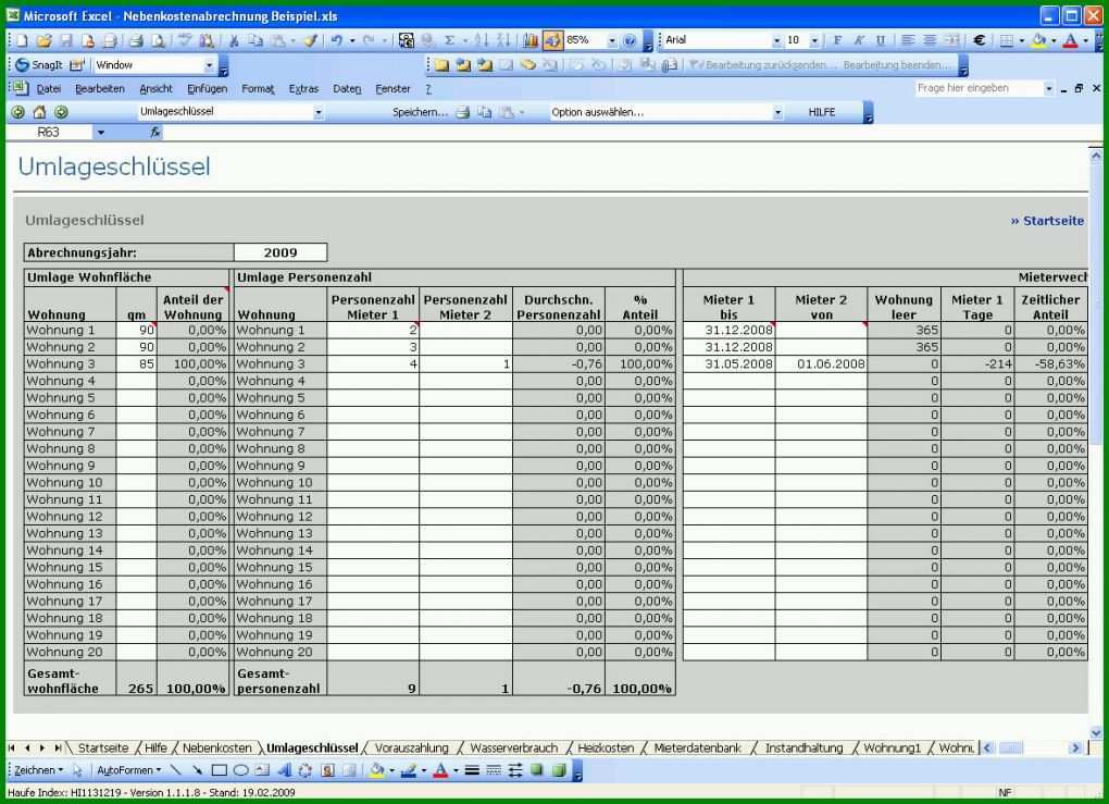 Atemberaubend Nebenkostenabrechnung Vorlage Excel 1178x854