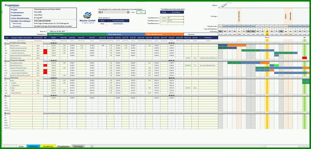 Phänomenal Projektmanagement Excel Vorlage 1862x896