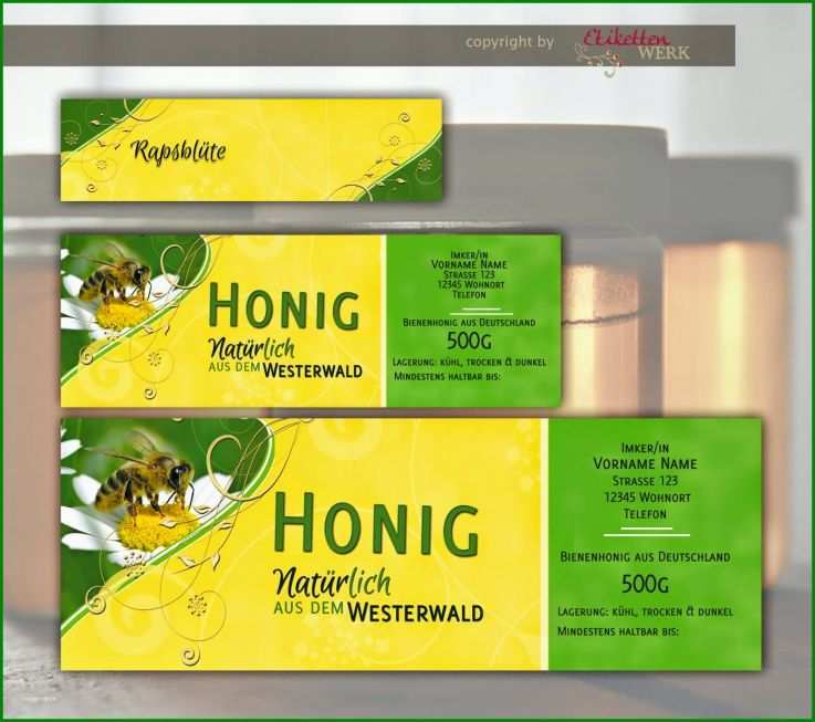 Bemerkenswert Honig Etiketten Vorlagen 1600x1417