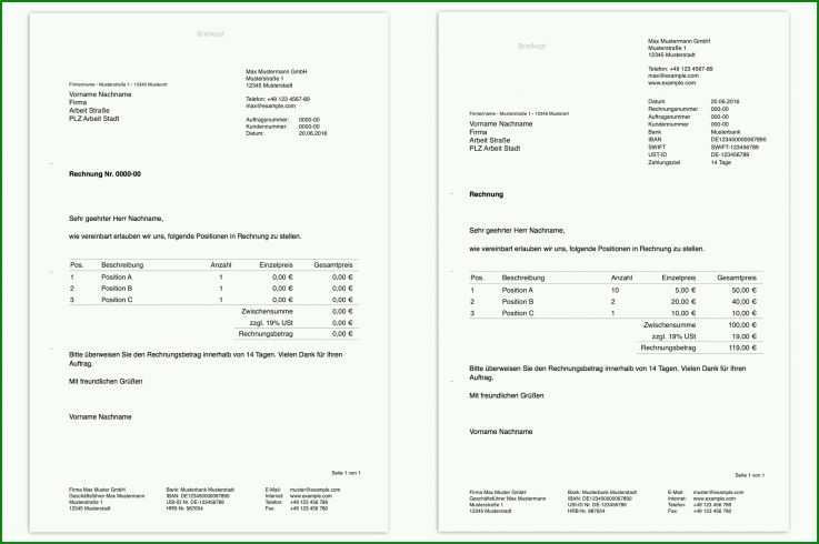 Original Pages Vorlage Rechnung Kostenlos 2292x1524