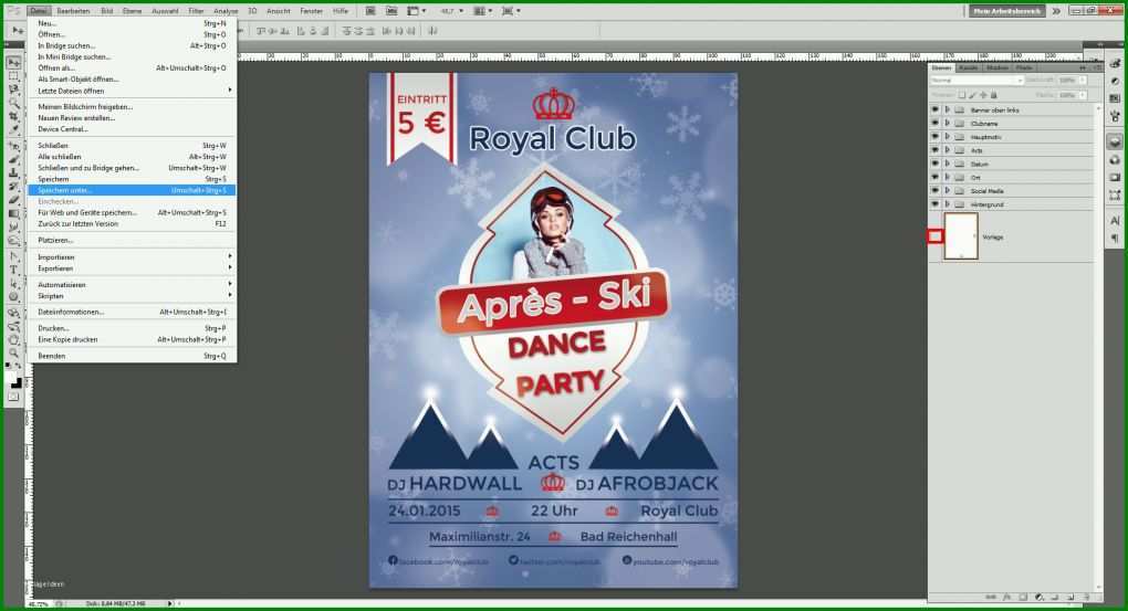 Ungewöhnlich Apres Ski Party Flyer Vorlage 1920x1040