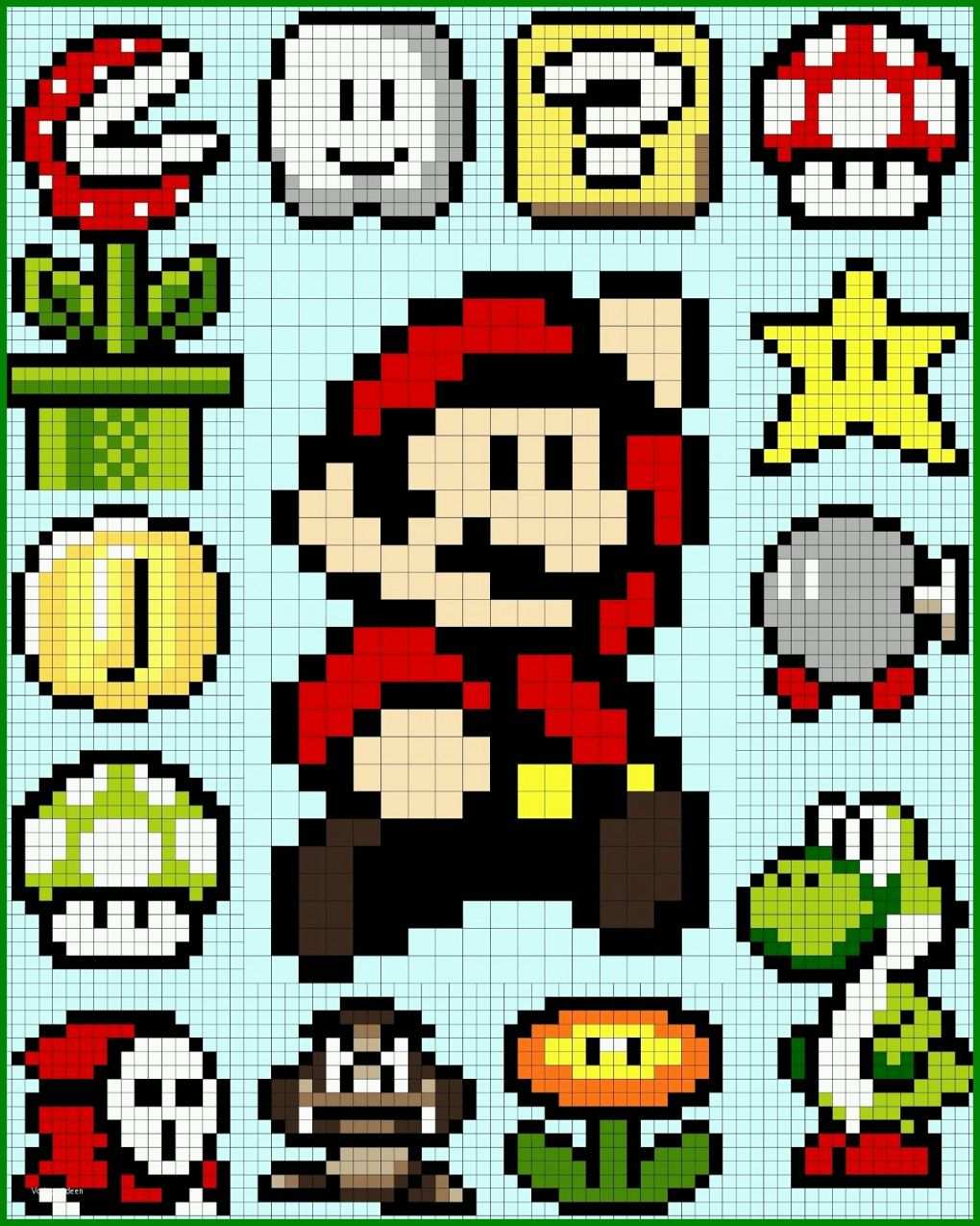Ideal Bügelperlen Vorlagen Mario 1280x1600