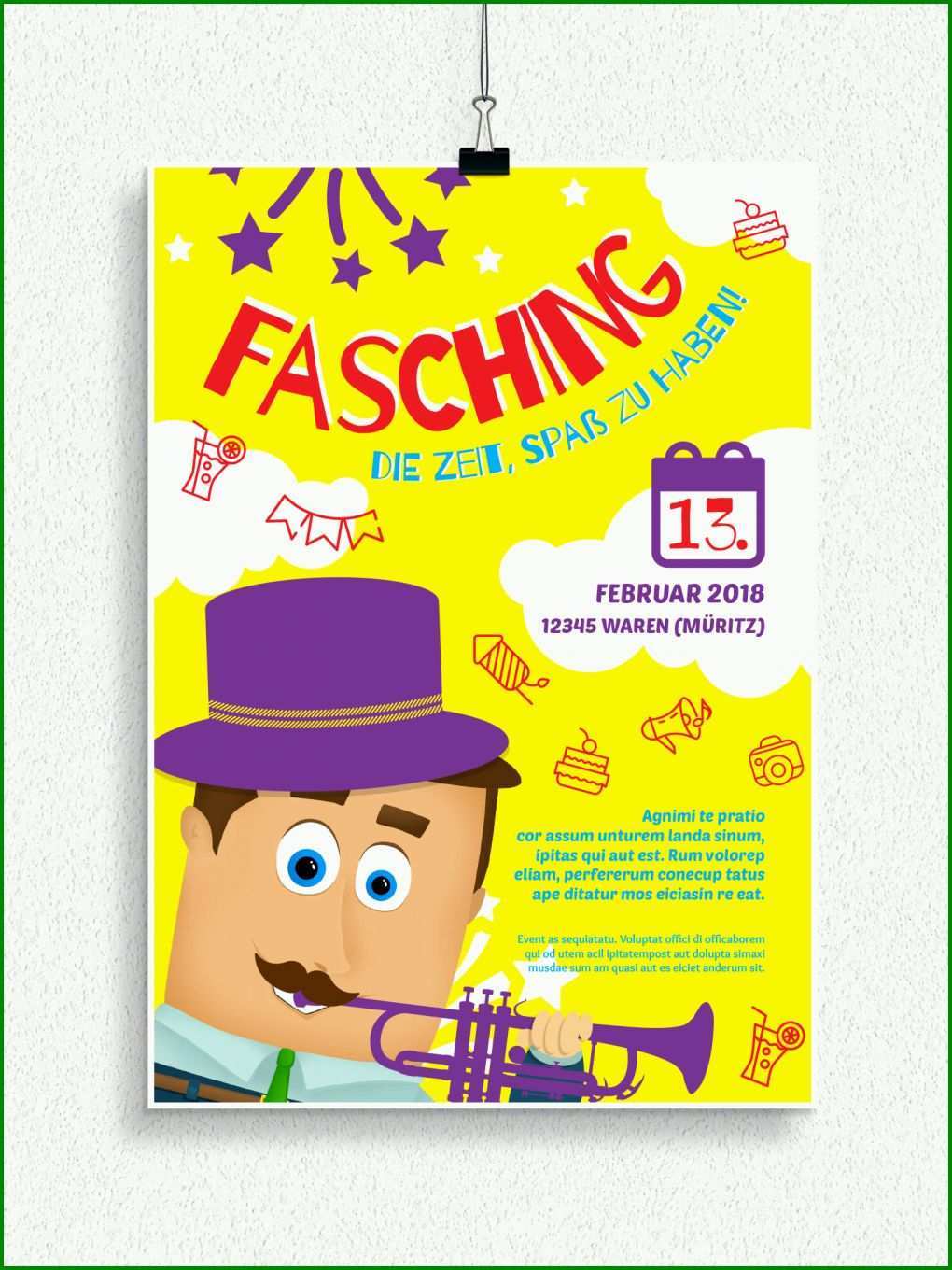 Ungewöhnlich Fasching Flyer Vorlagen Kostenlos 1500x2000