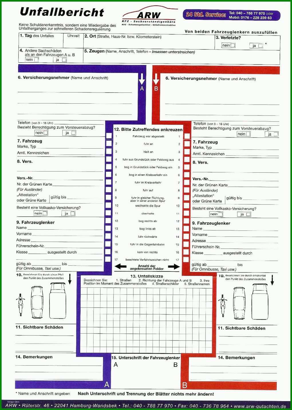 Großartig Unfallbericht Vorlage 1643x2307