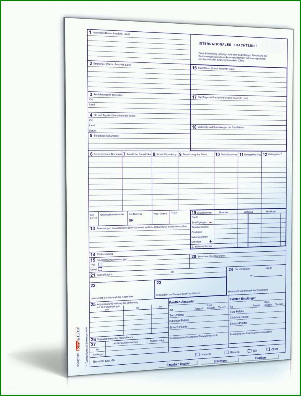 Modisch Cmr Frachtbrief Vorlage 1600x2100