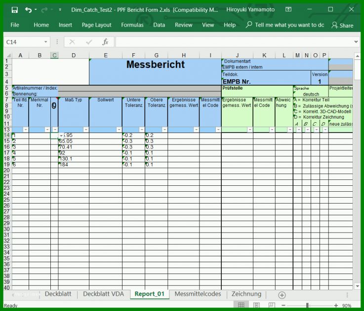 Rühren Erstmusterprüfbericht Vda Vorlage Download 990x847