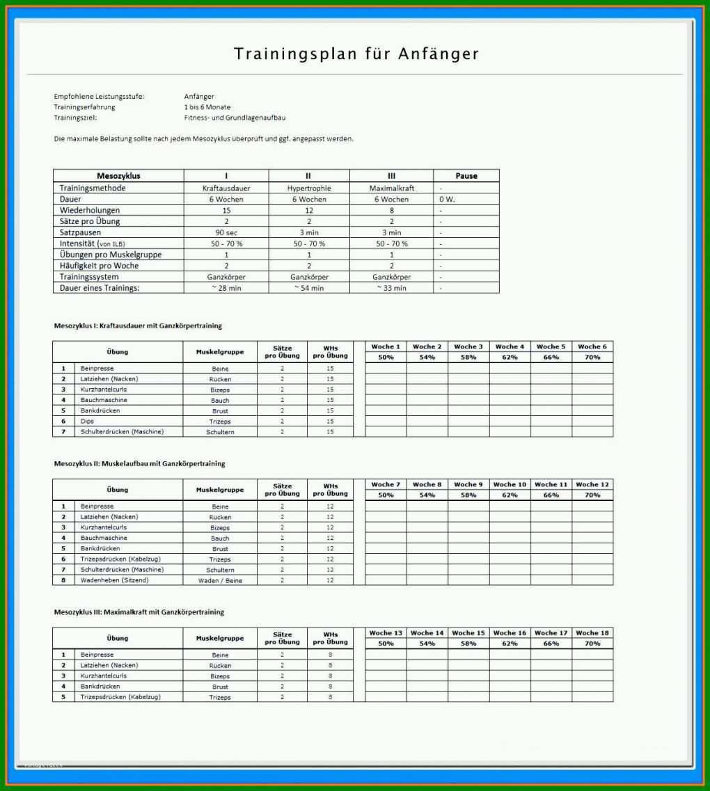 Modisch Trainingsplan Vorlage Excel 1235x1377
