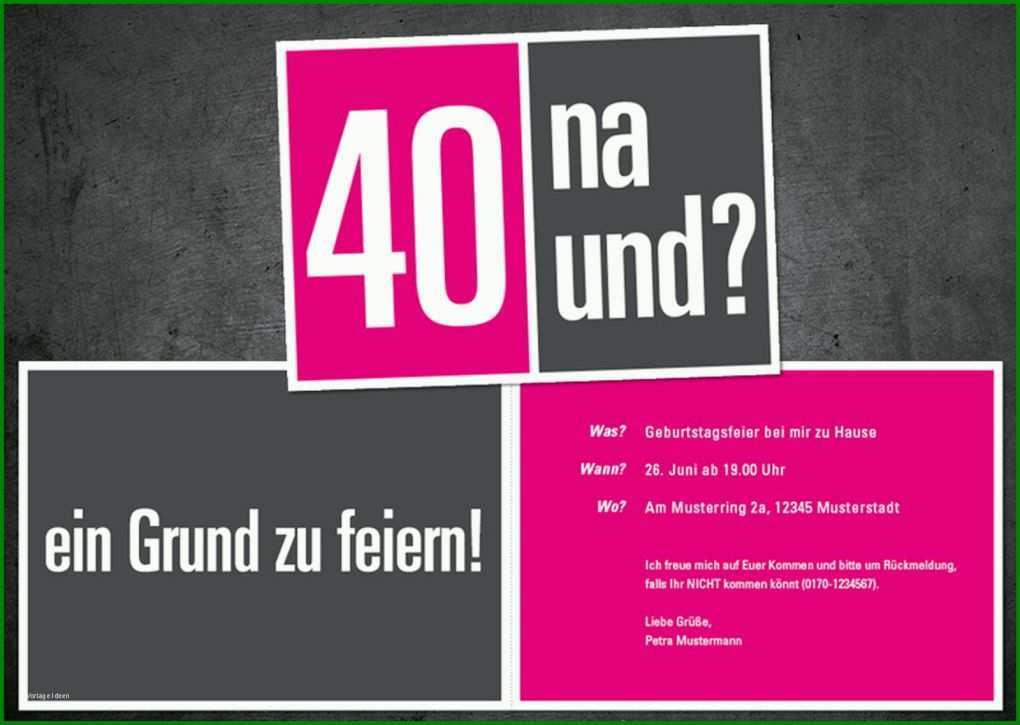 Atemberaubend Vorlage Einladung 40 Geburtstag Kostenlos 1600x1137