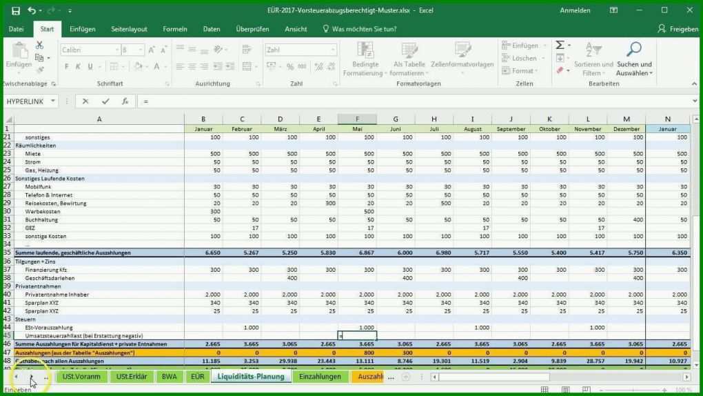 Faszinierend Gewinn Und Verlustrechnung Vorlage Excel Kostenlos Download 1280x720