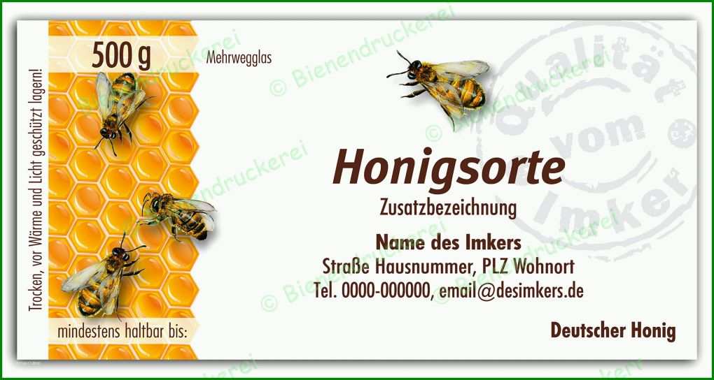 Limitierte Auflage Honig Etiketten Vorlagen 1920x1024