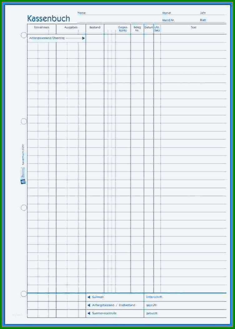 Beeindruckend 18 Kassenbuch Vorlage Zum Ausdrucken 111087