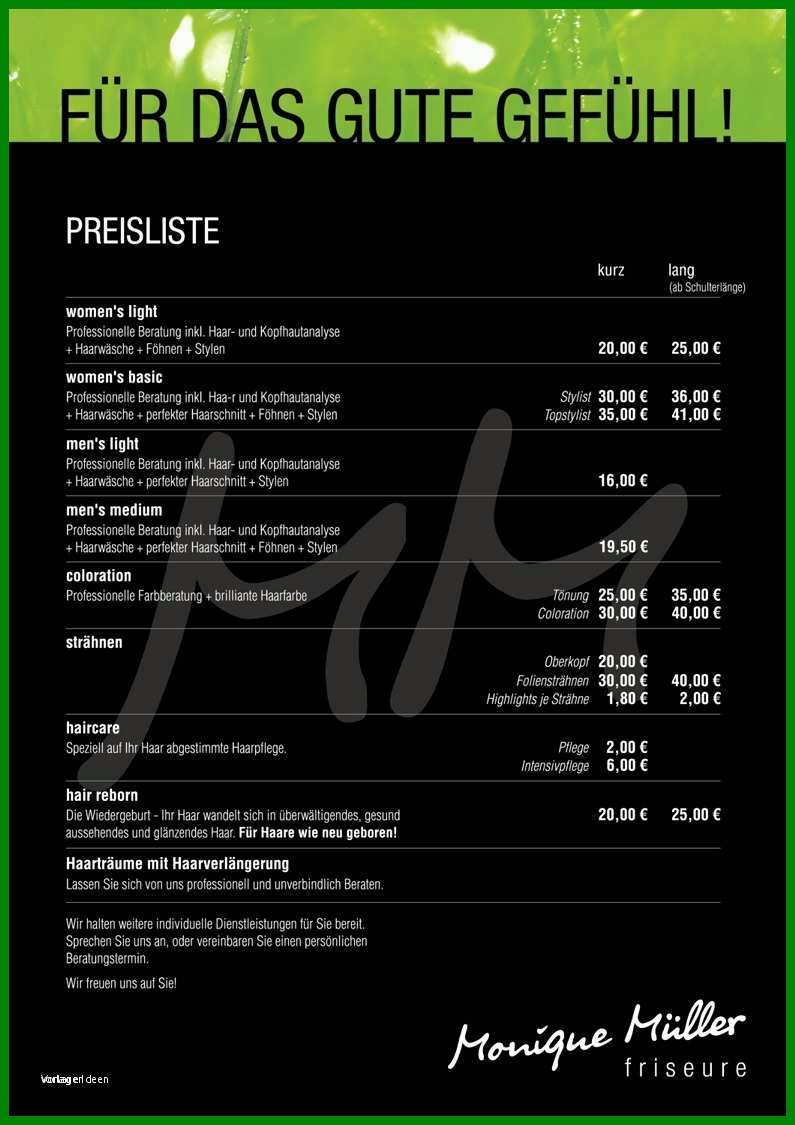 Beeindruckend Preisliste Vorlage 795x1125