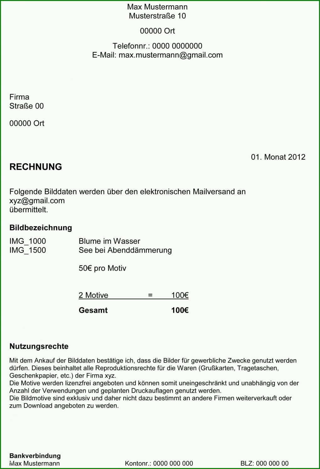Bemerkenswert Vorlage Rechnung Freiberufler Ohne Umsatzsteuer 2042x2992