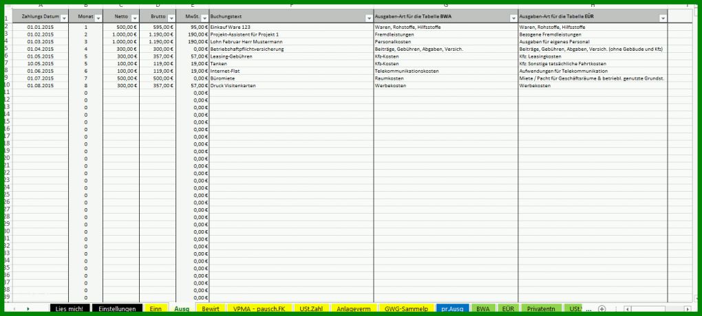 Singular Einnahmen Ausgaben Excel Vorlagen 1438x648