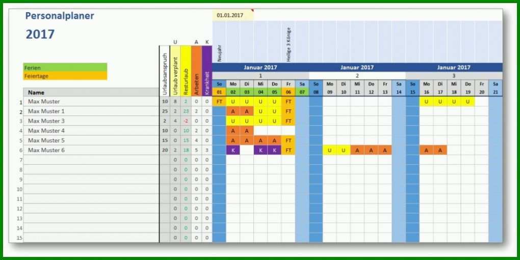 Fabelhaft Excel Vorlage Mitarbeiterplanung 1024x513