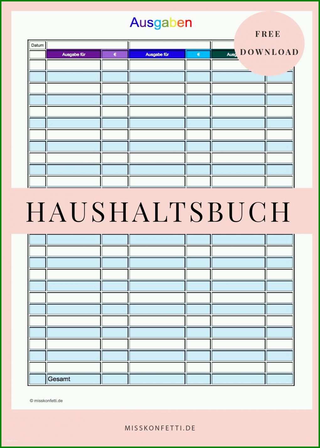 Allerbeste Haushaltsbuch Führen Vorlage 2000x2800