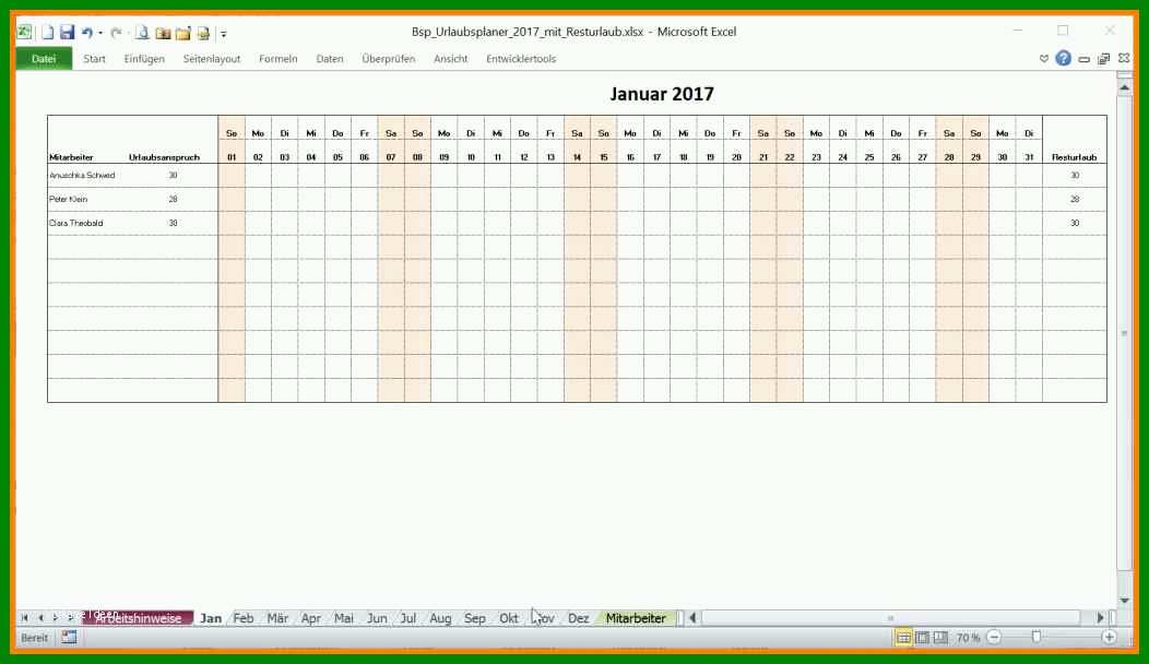 Kreativ 12 Urlaubsplan Excel Vorlage 302287